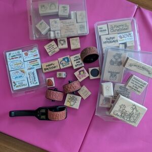 Stampin' Up! Mixed Media Art Stamps - Pink and Black
